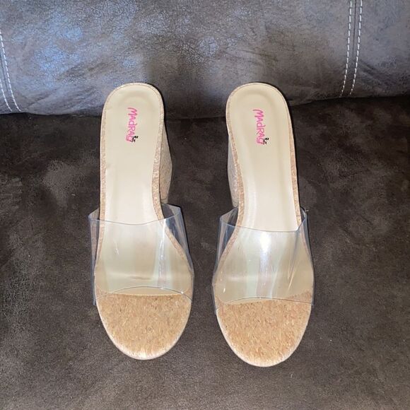 Clear Cork Heels  - Picture 4 of 8